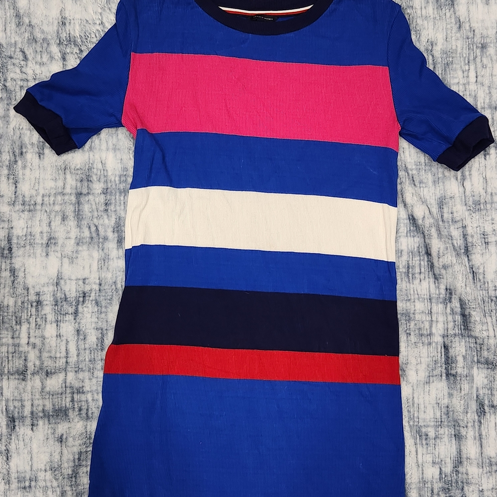 Tommy Hilfiger Blue and Pink Striped Kids Dress